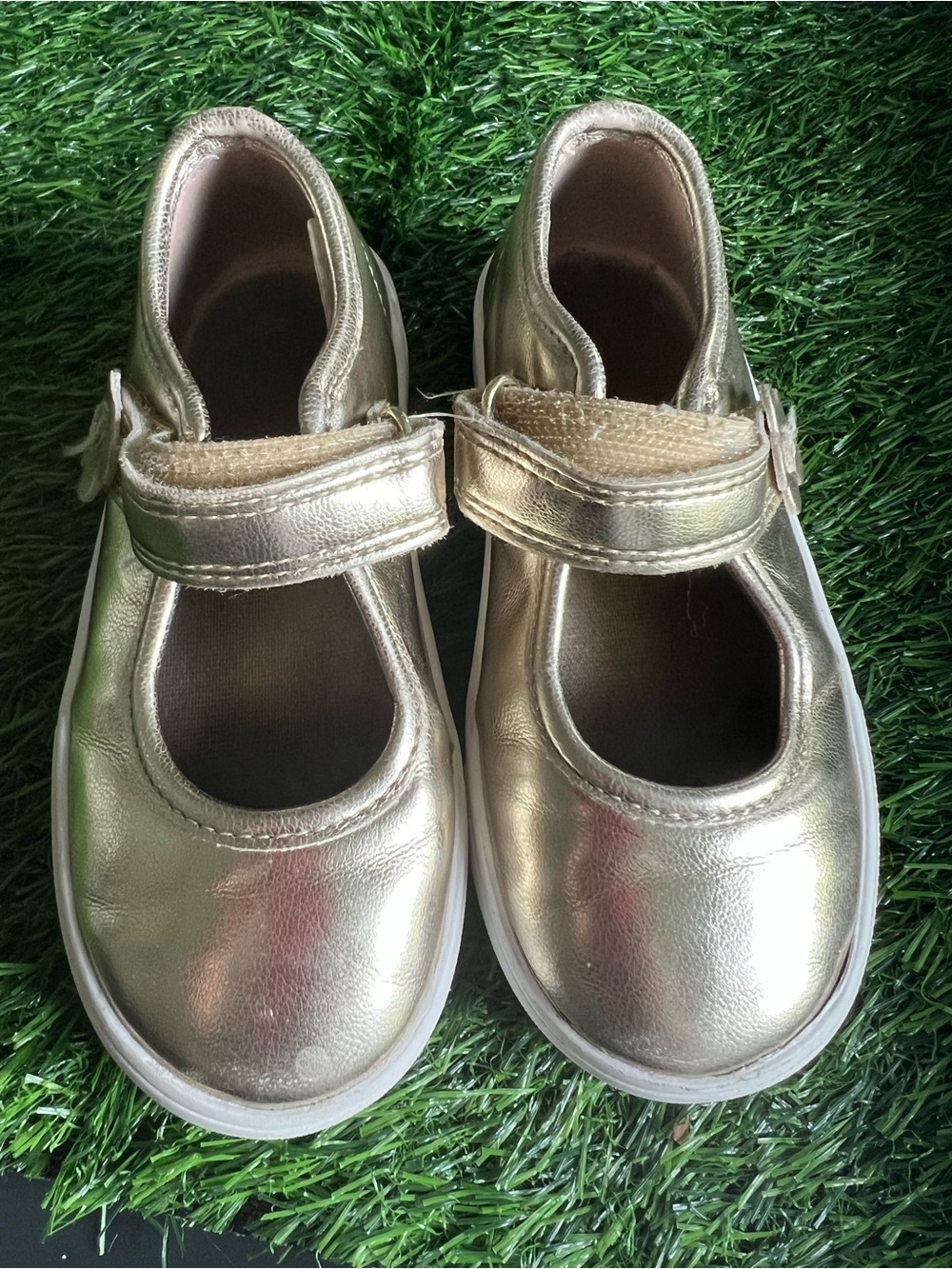 OshKosh B'gosh Metallic Gold Mary Jane Shoes with Velcro Strap